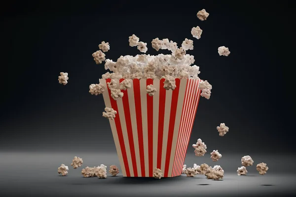 Fluffig Popcorn Strippad Buckla Återgiven Illustration — Stockfoto