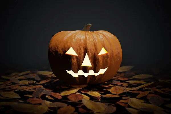 Scary Pumpkin Halloween Rendered Illustration — Stock Photo, Image