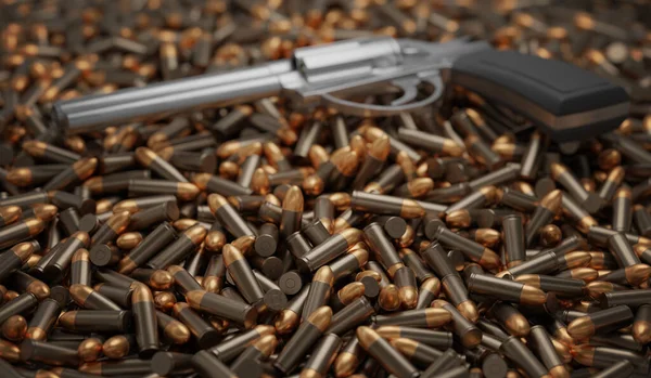 Molti Proiettili Pistola Background Illustrazione Resa — Foto Stock