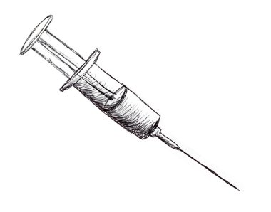 Şırınga kalem çizim