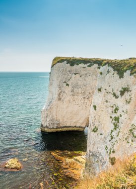 Güzel tebeşir oluşumu Dorset Swanage yakınındaki eski Harry kayalarda