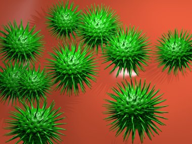 Microbiology concept. 3D illustration of viruses. clipart