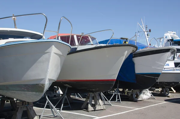 Boat on land Stock Photo