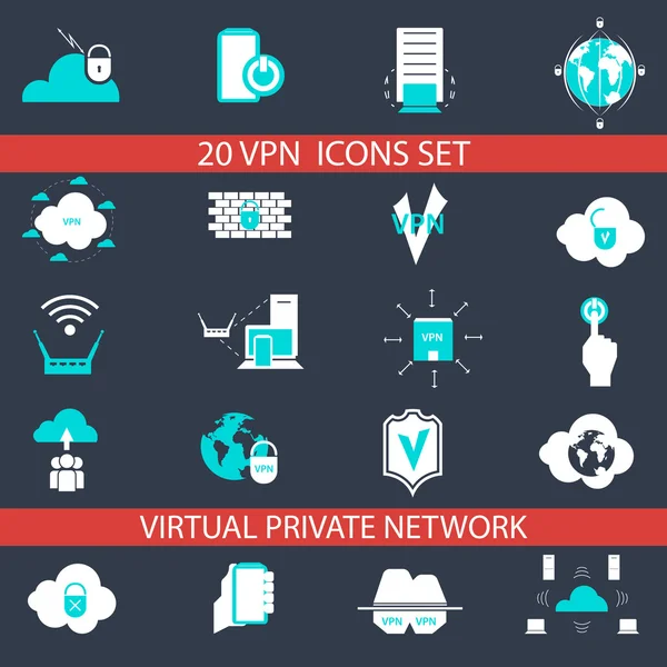 VPN Icons Set — Stok Vektör