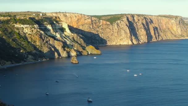 A paisagem marinha da Crimeia com altura — Vídeo de Stock