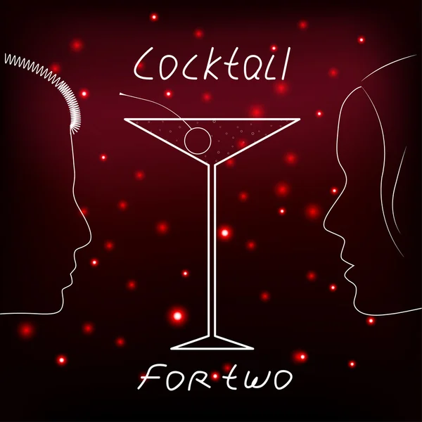 Cocktail for two — Stock Vector