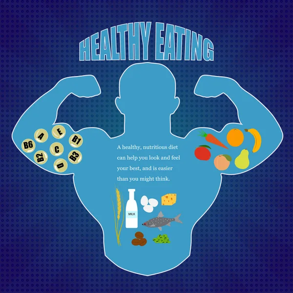 Alimentație sănătoasă — Vector de stoc