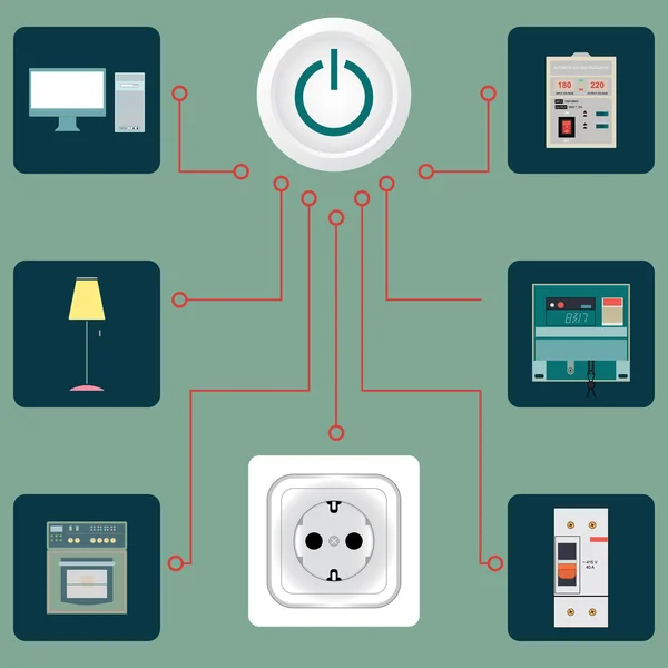 Distribución de circuitos eléctricos — Vector de stock