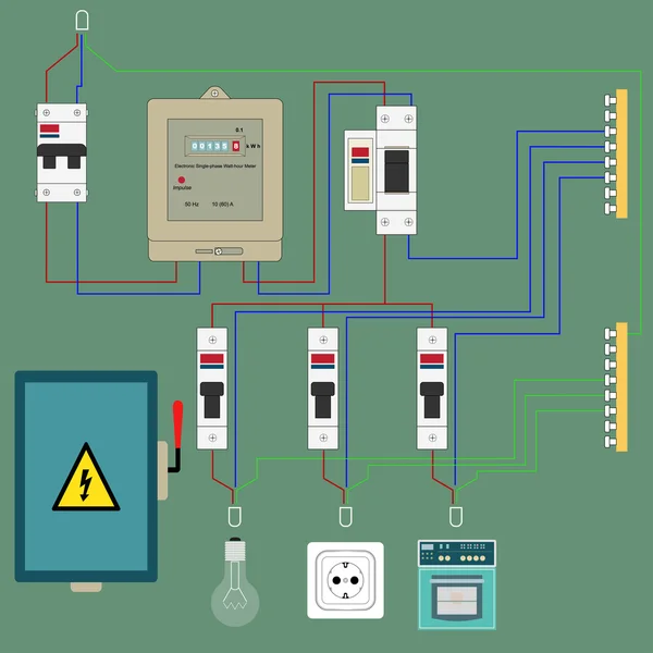 Circuito eléctrico — Archivo Imágenes Vectoriales