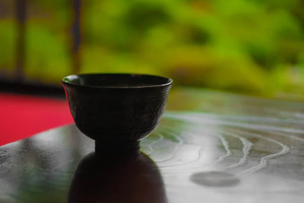 Zielona Herbata Która Została Umieszczona Japońskim Stylu Pokoju Biurka — Zdjęcie stockowe