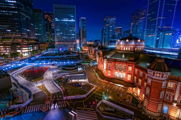 Światło Stacji Tokio Widok Nocny — Zdjęcie stockowe