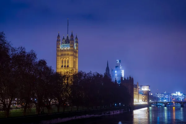 Вестминстерский Дворец Ночным Видом Лондон — стоковое фото