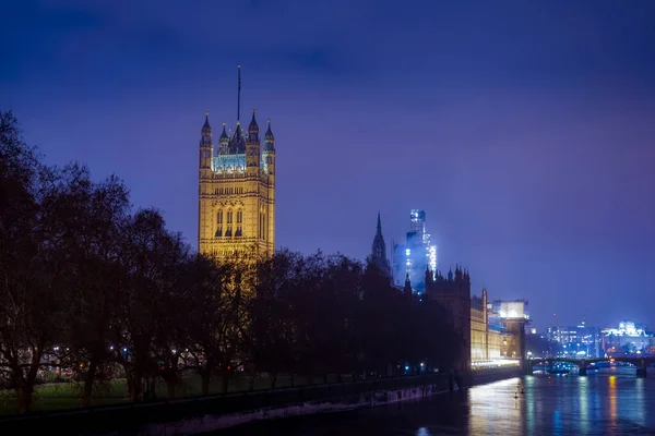 Palace Westminster Der Nacht Ansicht London — Stockfoto