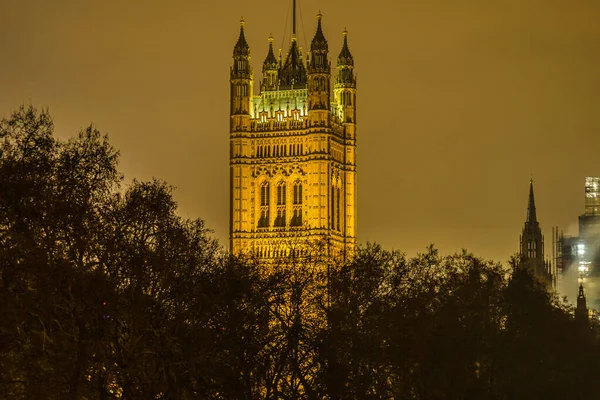 Palacio Westminster Vista Nocturna Londres — Foto de Stock