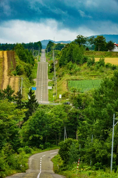 Het Pad Van Achtbaan Furano Hokkaido — Stockfoto