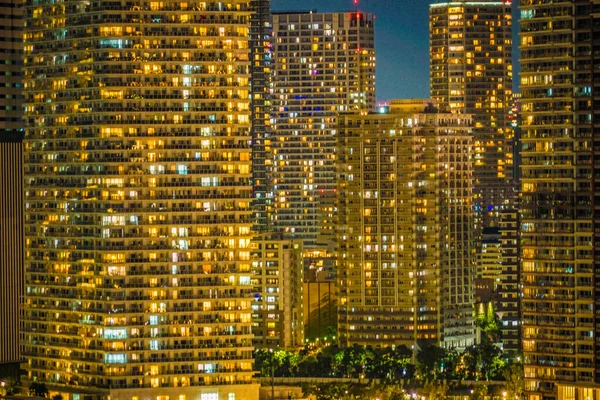 Tóquio Vista Noturna Vista Toyosu — Fotografia de Stock