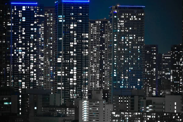 Tokyo Gece Görüşü Toyosu Dan Görüldü — Stok fotoğraf