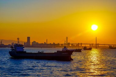 Akşamın silueti ve büyük kaplar