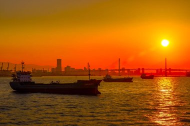 Akşamın silueti ve büyük kaplar