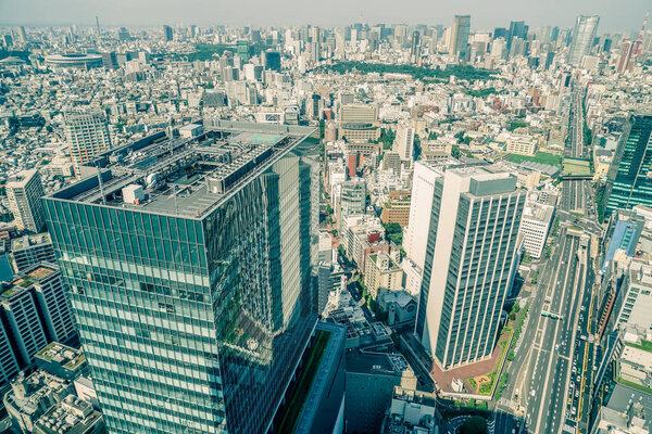 Tokyo skyline seen from the Shibuya Sky