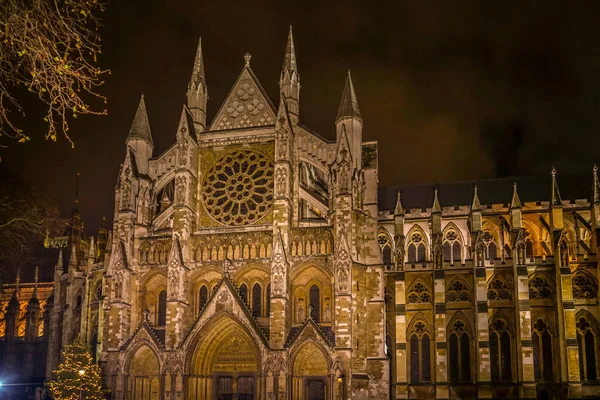 Westminster Abbey Der Nacht Ansicht London — Stockfoto