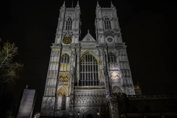 Westminster Abbey Night View Londyn — Zdjęcie stockowe