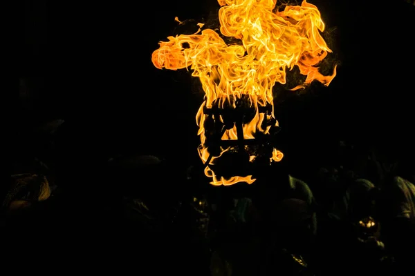 Imagem Chama Violentamente Ardente Sri Lanka Perahera Festival — Fotografia de Stock