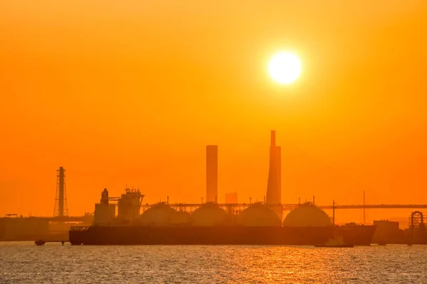 Silueta Tarde Los Grandes Vasos — Foto de Stock