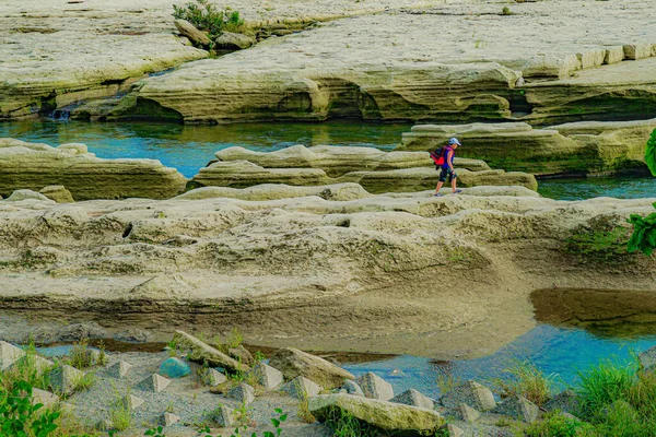 Banda Formazioni Rocciose Del Fiume Tama Tokyo Akishima — Foto Stock