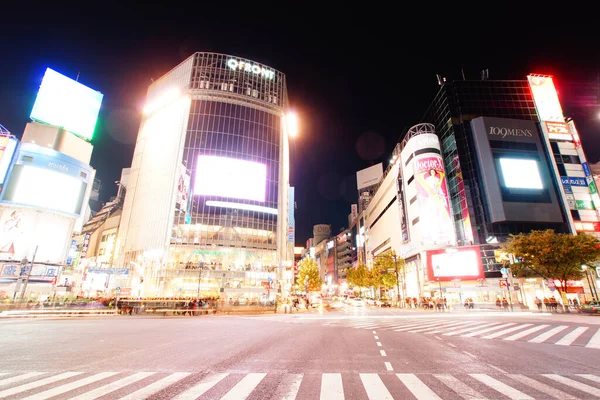 Shibuya Cruzamento Scramble Visão Noturna — Fotografia de Stock