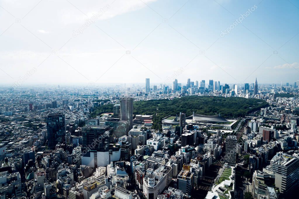 Tokyo skyline seen from the Shibuya Sky