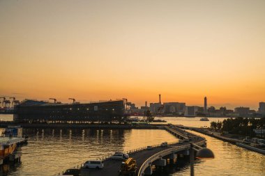 Tokyo Odaiba gökyüzü ve günbatımı