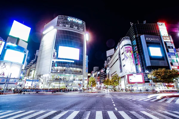 Shibuya Scramble Incrocio Vista Notturna — Foto Stock