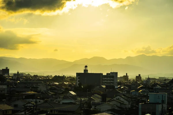 Coucher Soleil Paysage Urbain Japon — Photo