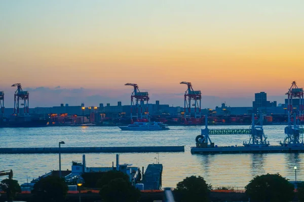 Tóquio Odaiba Horizonte Pôr Sol — Fotografia de Stock