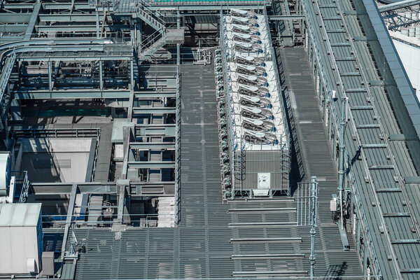 The roof of the machine room of a high-rise building