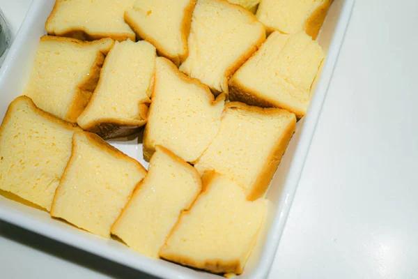 French Toast Cooking Process — Stock Photo, Image