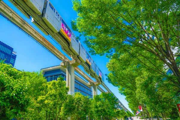 Tama Monorail Verde Fresco — Fotografia de Stock