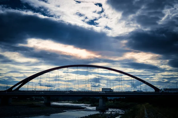 Tama Bridge Dusk Sky — Stock Photo, Image