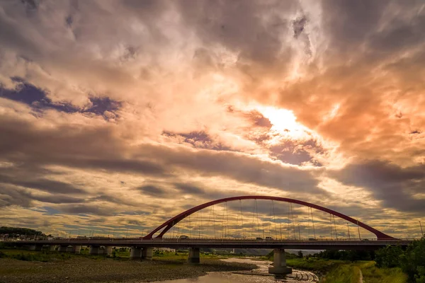 Puente Tama Cielo Del Atardecer —  Fotos de Stock