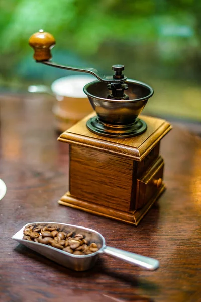 Coffee beans and coffee mill