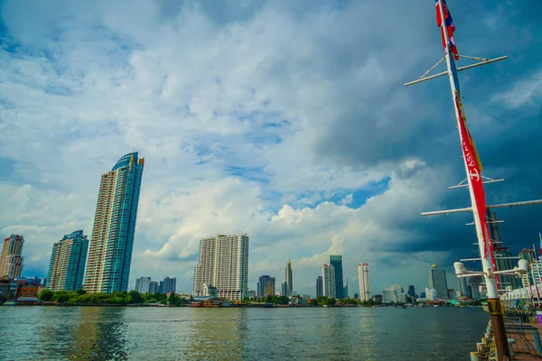 Tailândia Horizonte Bangkok Rio Chao Phraya — Fotografia de Stock