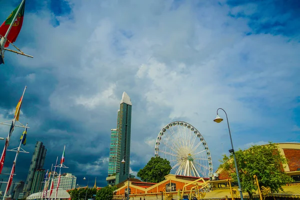 Skyline Thailandia Bangkok Fiume Chao Phraya — Foto Stock