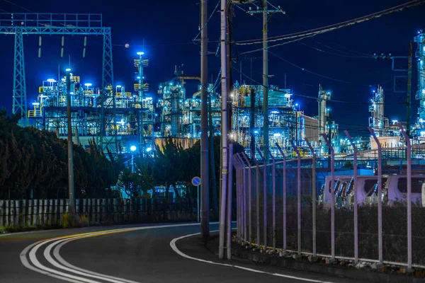 Vista Nocturna Fábrica Región Keihin —  Fotos de Stock