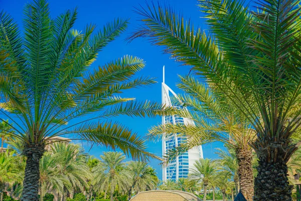 Burj Arab Cielo Azul Emiratos Árabes Unidos Dubai — Foto de Stock