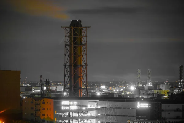 Factory Night View Keihin Region Taken Kawasaki Marien — Stock Photo, Image