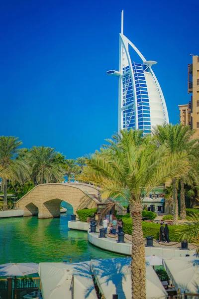 Burj Arab Cielo Azul Emiratos Árabes Unidos Dubai — Foto de Stock