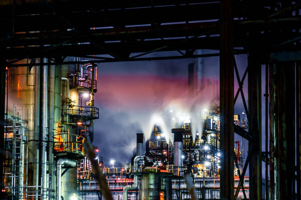 Factory night view of the Keihin region