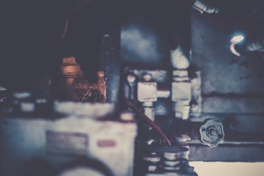 Eski buhar makinesinin görüntüsü