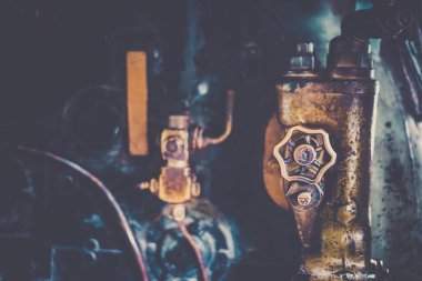 Eski buhar makinesinin görüntüsü